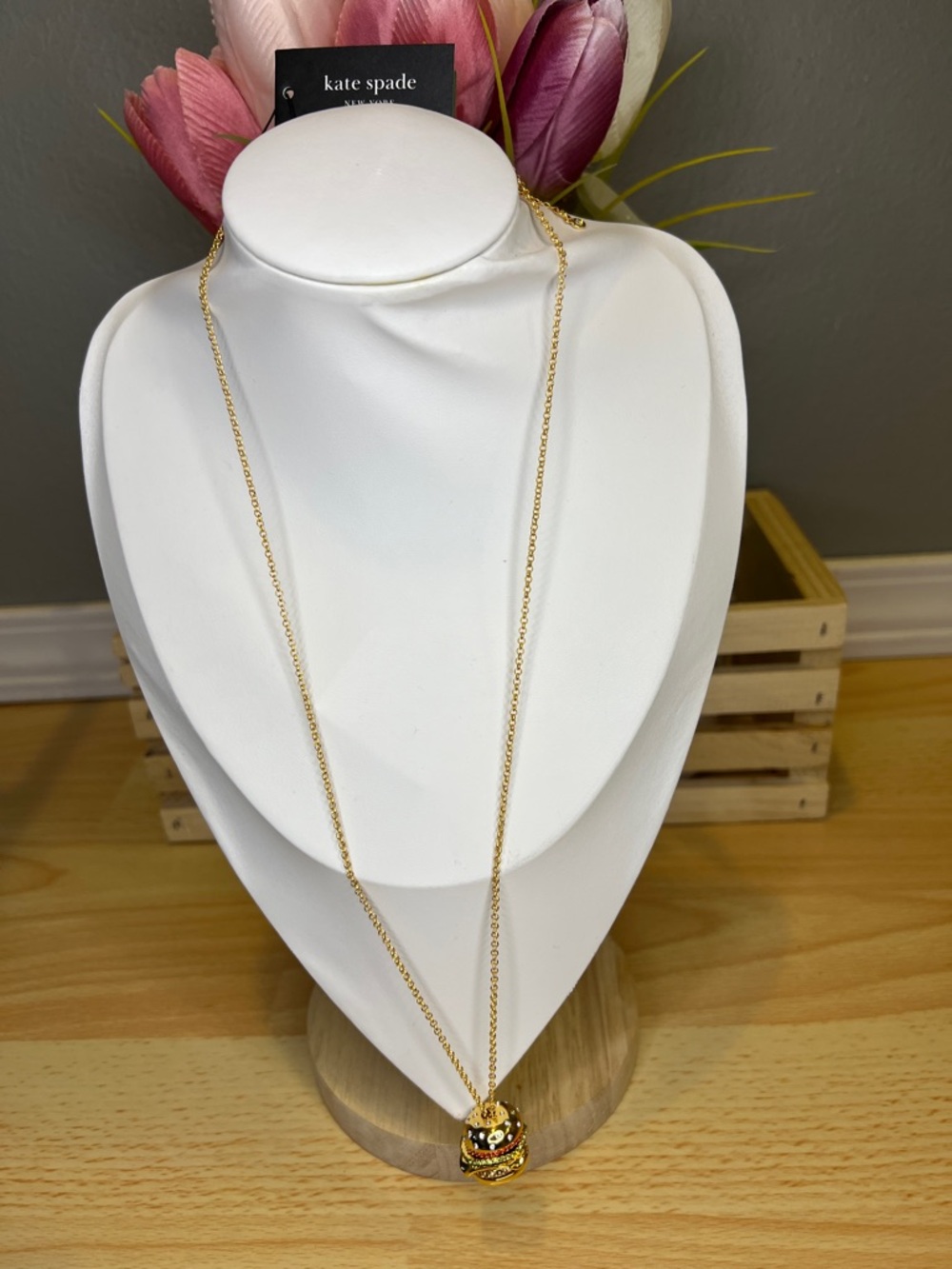 Kate Spade Fast Food Burger Pendant Necklace